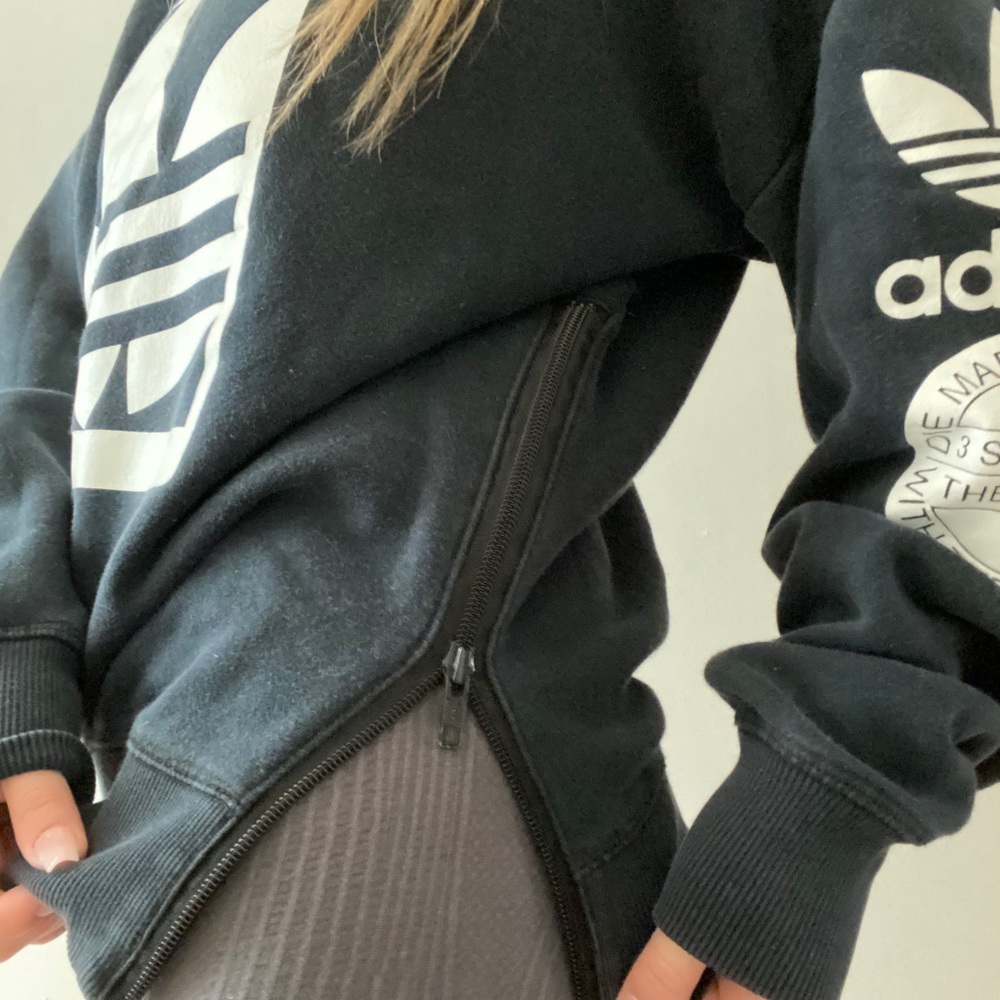 Adidas crew neck with zipper